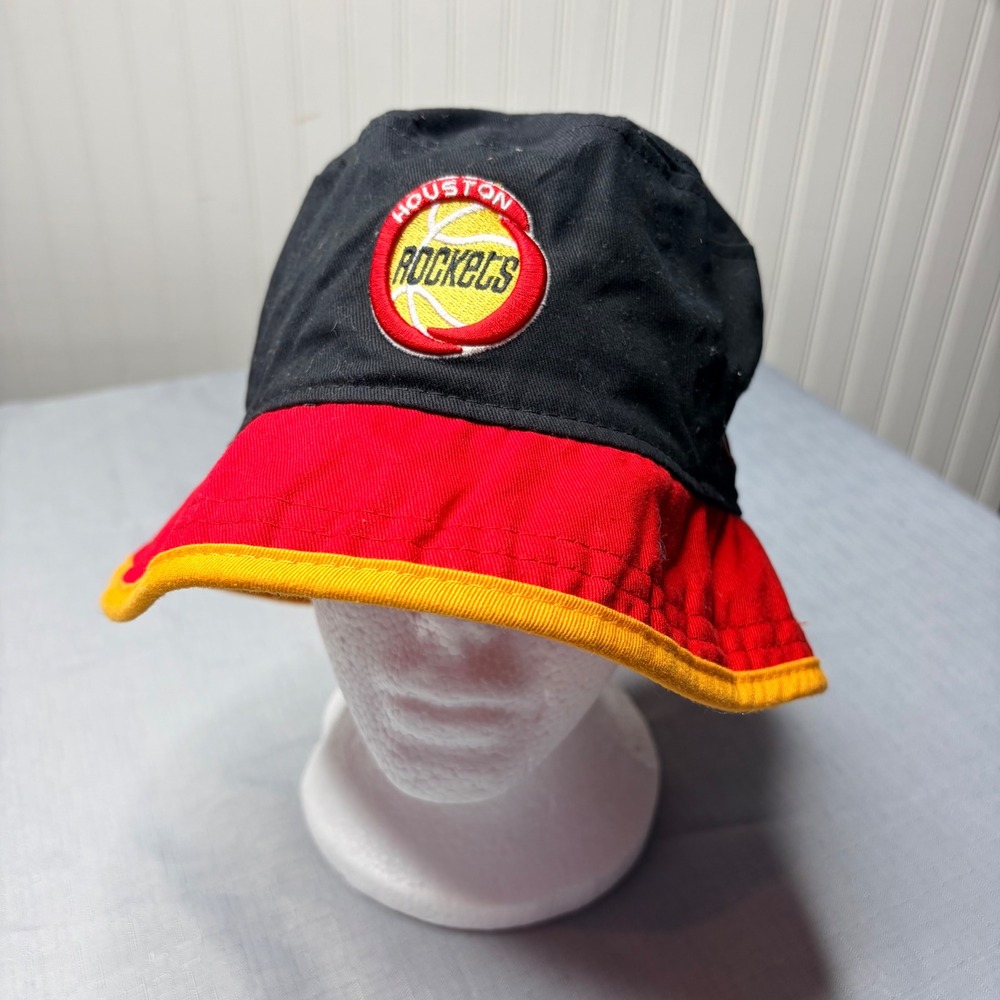 New Era Houston Rockets Bucket Hat Medium Black Red NBA Hardwood Classics